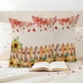 thumbnail image 3 of Pumpkin Sunflowers Fall Outdoor Waterproof Pillow Covers, Thanksgiving Fence Red Eucalyptus Decorative Square Throw Pillowcase Sofa Cushion Sham for Patio/Couch/Chair, 24"x24" 2 Pack, 3 of 8