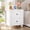 White, variant on Natural Wood Nightstand with Charging Station, Scalloped Bedside Table with 2 Smooth Drawers, Modern End Table with Solid Wooden Legs for Bedroom and Small Spaces