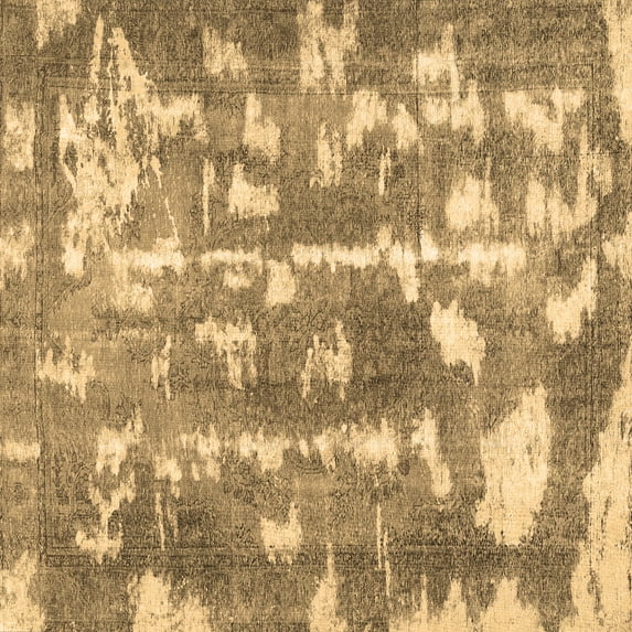 Ahgly Company Indoor Square Abstract Brown Contemporary Area Rugs, 6' Square