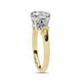 thumbnail image 3 of IGI Certified Lab Grown Diamond Engagement Ring | Center 8.5MM Cushion Cut 3 Stone Solitaire Anniversary Wedding Rings For Women In 14k Solid Yellow Gold | F-G, VS-SI Quality (3.85 Ctw) Ring Size-4.5, 3 of 7