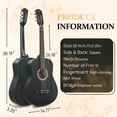 thumbnail image 2 of Ktaxon 38in Beginner Round Acoustic Guitar Starter Kit with Bag, Tuner, Extra Strings, Matte Black, 2 of 17