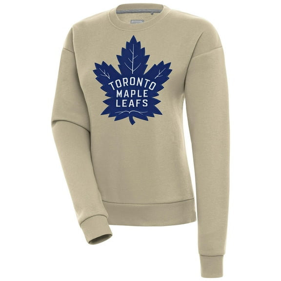 Women's Antigua Khaki Toronto Maple Leafs Victory Pullover Sweatshirt