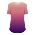 thumbnail image 5 of mfyjkho Tops De Tallas Grandes, Jersey De Mujer De Manga Corta Con Cuello Redondo, Plisado En El Pecho, Estampado De Color Degradado Tops Para Mujer M, 5 of 5