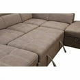thumbnail image 5 of 128" Sofa U Shaped Sectional Couch with Ottomans Reversible Modular Sofa 7 Seater Couch with Storage Seat for Living Room with Adjustable Headrest, Brown, 5 of 7