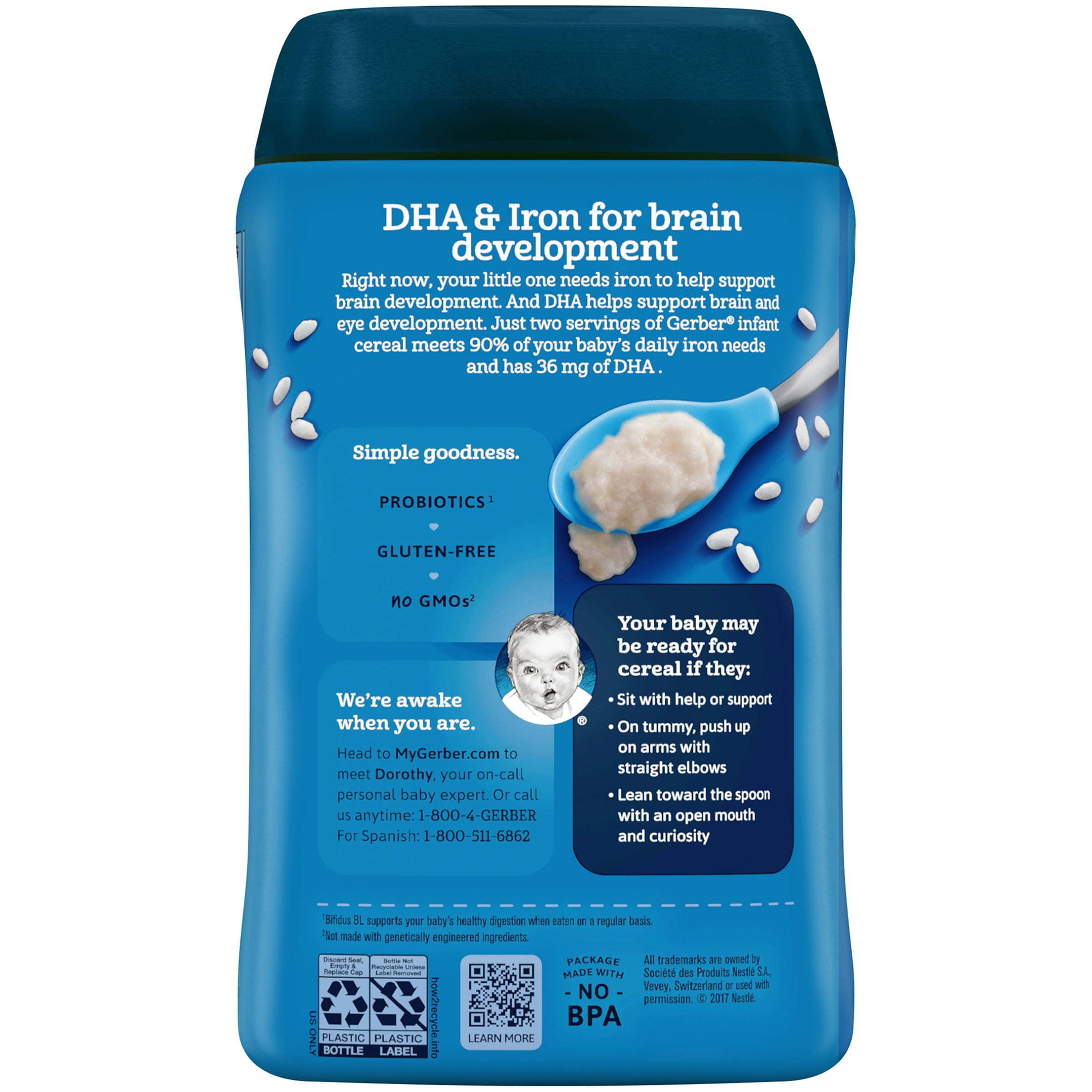 dha probiotic rice cereal