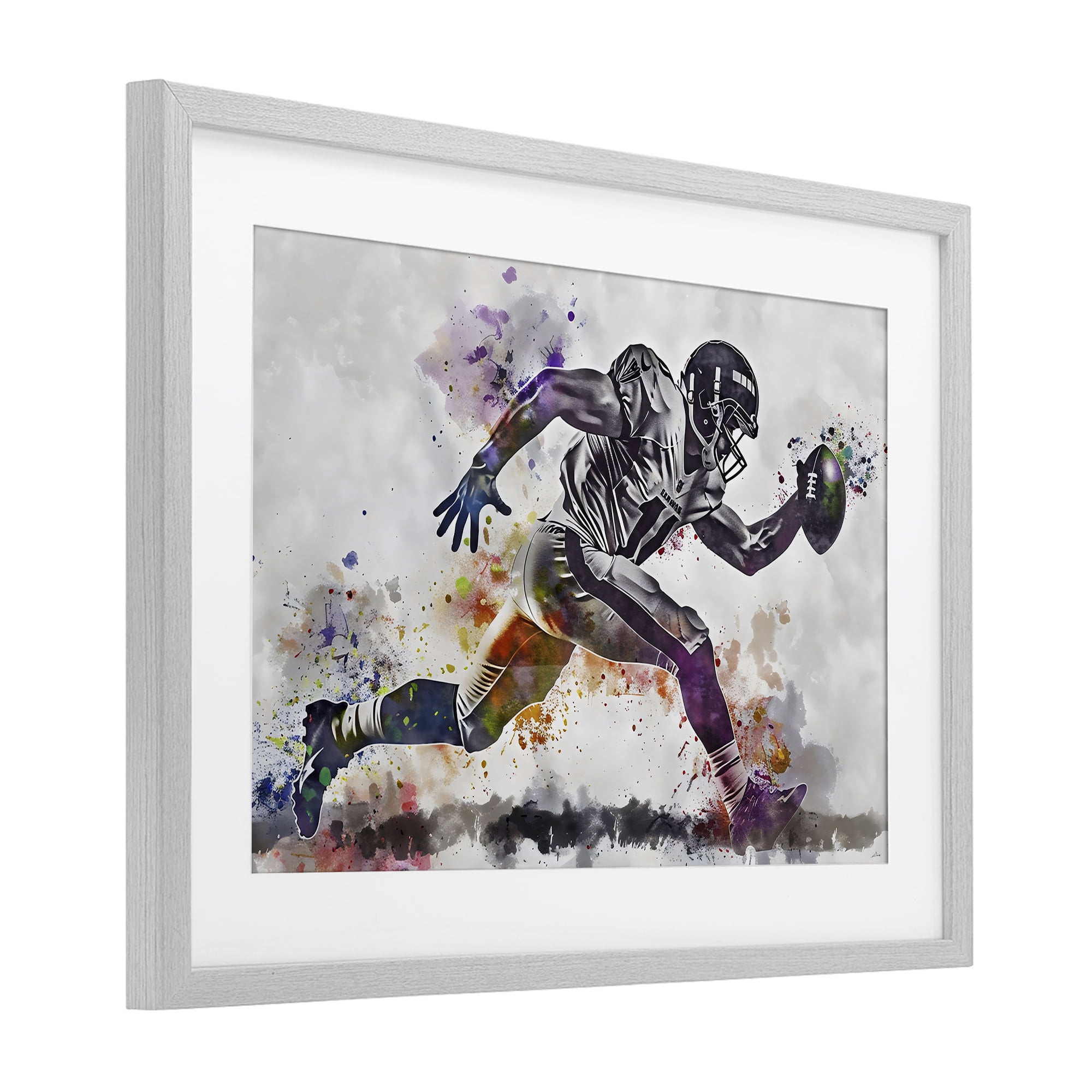 Stupell Industries Endurance Football Sprint Gray Framed Print Under Glass, design by Creative Studio