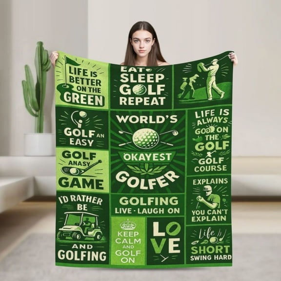 Golf Blanket Gifts for Men Soft Flannel Golfing Throw Blanket Golf Gifts for GAD Cool Golfers Adults Stuff 50x40