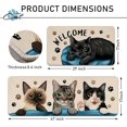 thumbnail image 3 of Welcome Black Cat Kitchen Rugs Set of 2, Tabby Cat Siamese Cat Tuxedo Cat Kitchen Mats Decor Pet Lover Gifts, Paw Prints Floor Door Mat Home Decorations - 17x30 and 17x47 Inch, 3 of 6