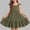 Army Green, variant on Girls Solid Color Button Up Camisole Dress with Ruffled Sleeves and Flared Hem Casual Princess Style Dress for Toddlers and Kids(Navy,3-4 Years)