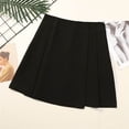 thumbnail image 2 of Falda Corta de Verano de la Moda Casual de las Mujeres de Cintura Baja A-Línea Asimétrica Falda Plisada, 2 of 7