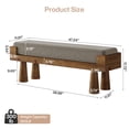thumbnail image 2 of Finmind Upholstered Entryway Bench, Shoe Bench Padded Seat with Solid Wood Legs, End of Bed Footstool for Living Room, Mudroom, Hallway, Gray & Brown, 2 of 7