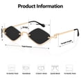 thumbnail image 4 of Gafas de Sol TYA Retro Y2k para Mujer Semirimless Doradas con Protección UV400, 4 of 9