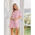 thumbnail image 2 of Ekouaer Cotton Nightgowns for Women Short Sleeve Sleep Shirts Crew Neck Night Dress Nightshirt with Pockets, 2 of 6