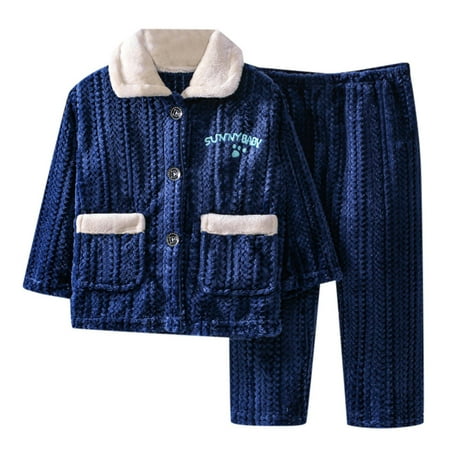 

Kids Pajama Sets Button Down Long Sleeve Shirt and Long Pants Boys Girls Sleepwear 2PCS Baby Boy Bodysuit Set Fall Clothes for Toddler Boys Clothes for Toddler Boys Jacket Pant Set Baby Boy Boys