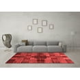thumbnail image 3 of Ahgly Company Indoor Square Checkered Red Modern Area Rugs, 3' Square, 3 of 4