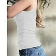 thumbnail image 4 of Byworldtasic Lace Strap Tank Tops for Women No Boundaries Ribbed Cami Undershirts Tank Top, 4 of 4