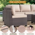 thumbnail image 4 of ALAULM 6 Pieces Patio Conversation Set, Outdoor Sectional PE Rattan Wicker Furniture Seat,Sand, 4 of 9
