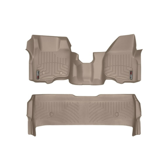WeatherTech Custom Fit FloorLiners compatible with 2012-2012 Ford Super Duty - 1st Row Over-The-Hump & 2nd Row, Tan
