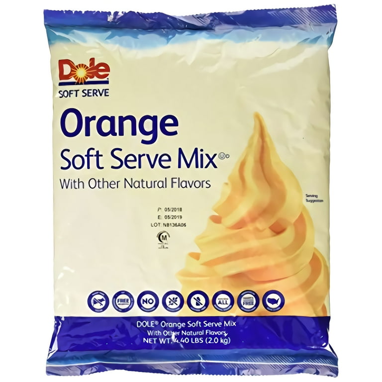 Dole Soft Serve Mix Orange 4.40 Pound Walmart