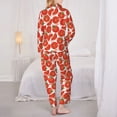 thumbnail image 6 of Goofa Tomatoes Printed Women’s 2 Piece Pajama Set Super,Pajamas Women's Long Sleeve Sleepwear Soft Button Down Loungewear Pjs Lounge Set Nightwear-Medium, 6 of 9