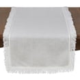 thumbnail image 2 of SARO 1688.N1672B 16 x 72 in. Refined Rustic Rectangle Stonewashed Linen Table Runner with Fringed Design - Natural, 2 of 5