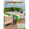 thumbnail image 4 of Outdoor Tablecloth with Umbrella Hole and Zipper, Easter Bunny Rectangle Table Cloth 54x80 Inch Waterproof Tablecloth, Spring Easter Eggs Floral Teal Wood Picnic Table Cover for Patio Camping, 4 of 7