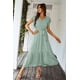 thumbnail image 2 of Vestido PRETTYGARDEN Maxi Bohemio Verde con Cinturón y Escote Cruzado Talla XXL, 2 of 8