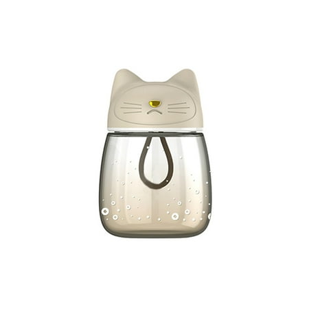 

Water Cup with Cover Lovely Outdoor Home Office Bedroom Drinking Kettle 300ml Reusable Cartoon Bottle Student Girl Gift Apricot