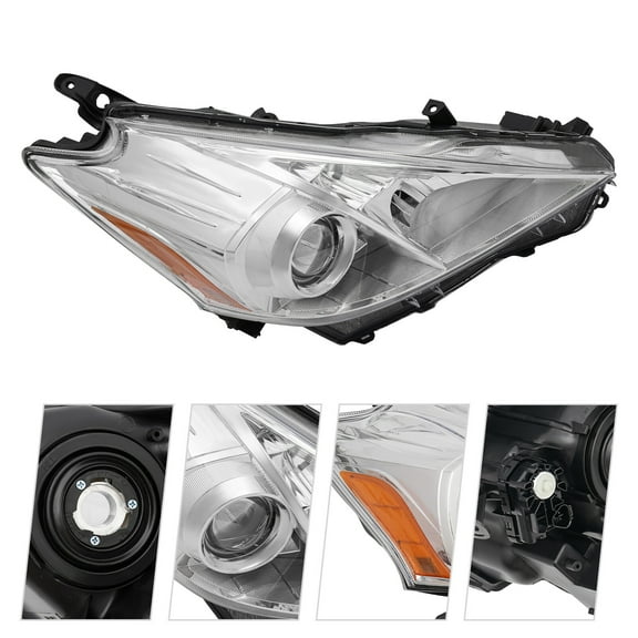 For 2012 2013 2014 Toyota Prius V Halogen Right Headlight Headlamp Assembly w/o LED DRL Passenger Side Black Housing Replaces 8113047300