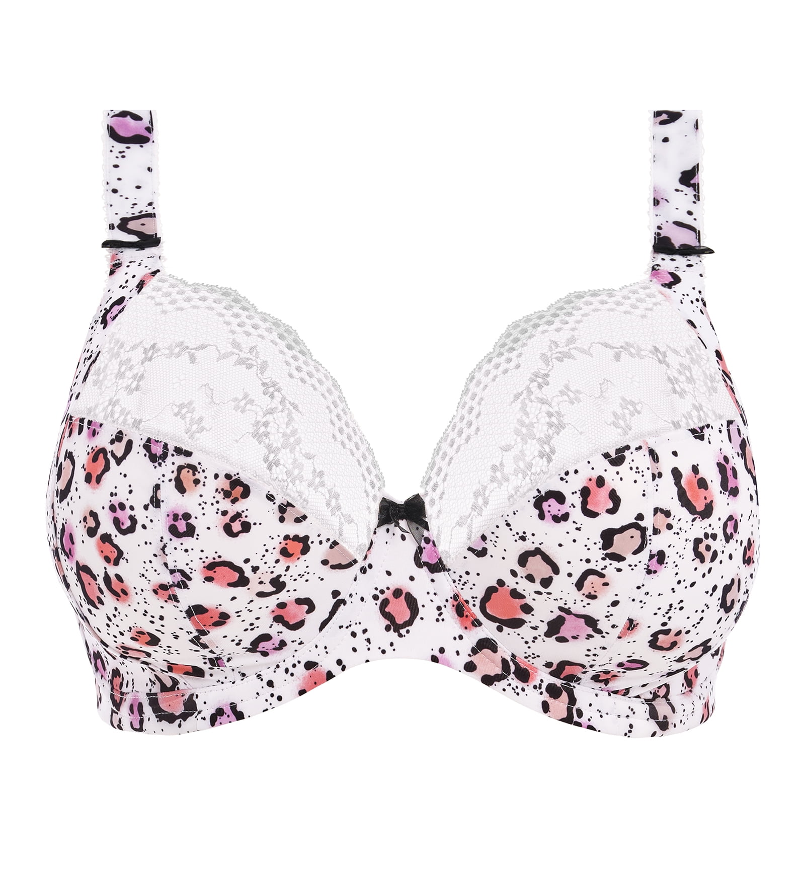 Elomi Lucie Banded Stretch Lace Plunge Underwire Bra (4490),40H,Rumble