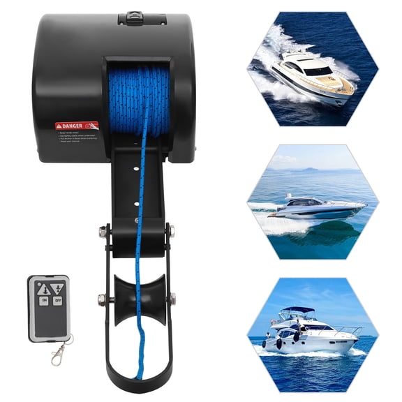 54.6*14.6*25cm 700 lbs Corded Powered Boat Marine Electric Anchor Winch black Electric Anchor Winch
