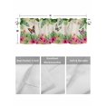thumbnail image 2 of Kitchen Valances for Window, Vintage Tropical Plants Butterflies Light Filtering Rod Pocket Valance Curtain, Gardenia Flower Short Curtains Window Topper for Bedroom Bathroom Living Room 54x18in, 2 of 9