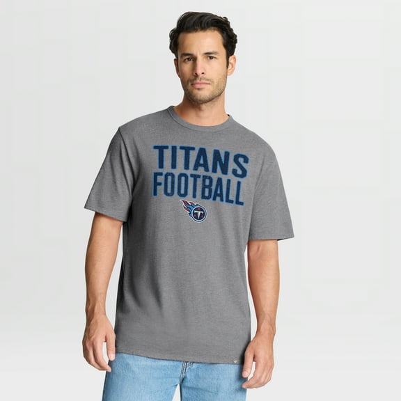 Men's Fanatics Heather Gray Tennessee Titans First Down Tribute Tri-Blend T-Shirt