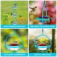 thumbnail image 6 of Mosaic Birds Recycled Glass and Metal Hummingbird Feeder for Outdoors - Hanging Bird Decor for Gardens - Aqua, 6 of 8