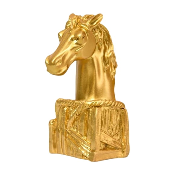 Figura de cabeza de caballo, escultura animal, mascota nórdica, adorno de mesa único para Oro