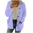 thumbnail image 2 of Feancey Sherpa Jackets for Women Fleece Fuzzy Winter Coats Long Sleeve Button Down Fuzzy Jacket Womens Warm Up Coat with Pockets, 2 of 6