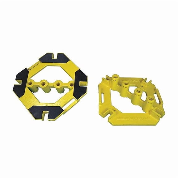 Garlock Safety Systems Guardrail Base,21-1/2" L,Steel,Pad,Yel 407723