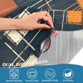 thumbnail image 3 of Yayeee Kitchen Curtains Tier Pair Light Filtering 27"x36" Rod Pocket Short Cafe Window Panel, Orange Checkered Pattern, 3 of 7