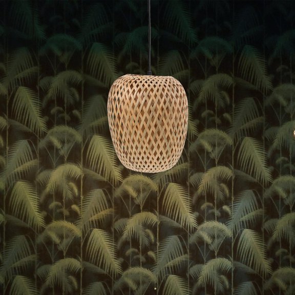 HONMEET Rustic Woven Pendant Lamp Shade in Coffee Color, Stylish Lighting Fixture for Home, Living Room, and Indoor Spaces