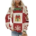 thumbnail image 4 of DDAPJ pyju Christmas Sweatshirts for Women Oversized Long Sleeve Crewneck Shirts Cute Xmas Holiday Graphic Pullover Tops Multicolor S, 4 of 8