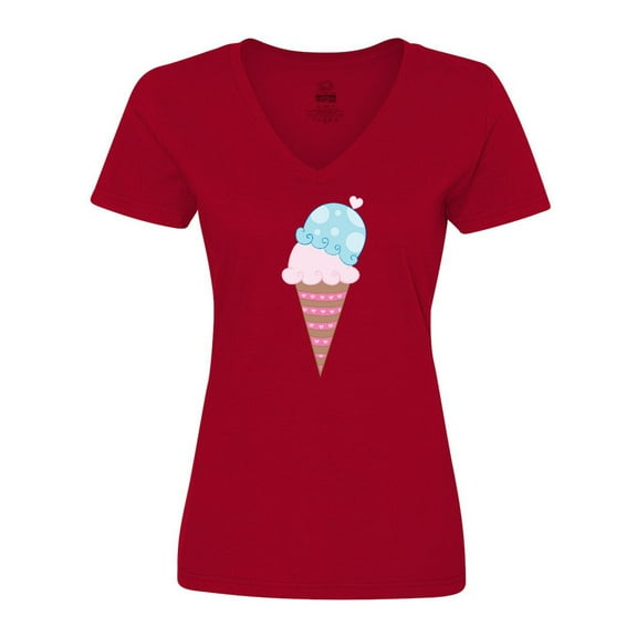 Inktastic Valentine's Day Ice Cream Cone Women's V-Neck T-Shirt