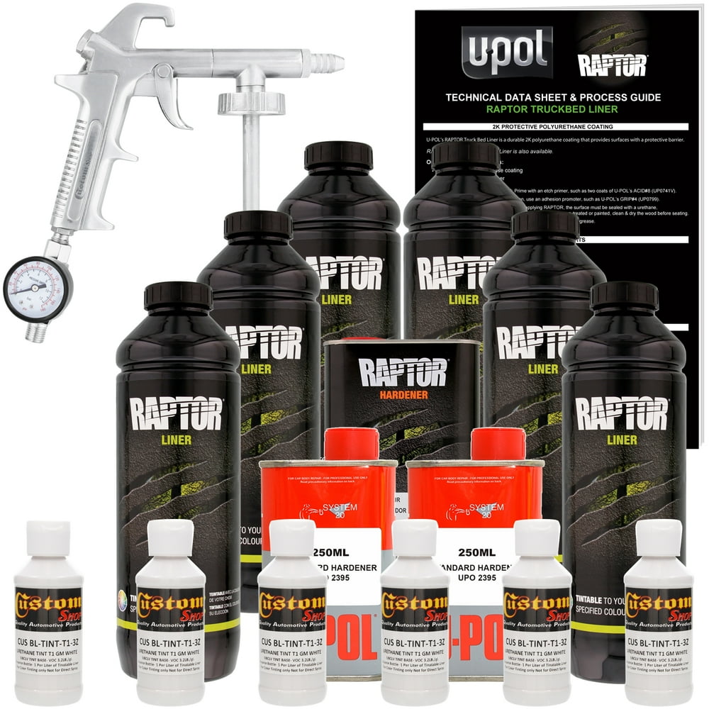 Raptor GM White Urethane Spray-On Truck Bed Liner Spray ...