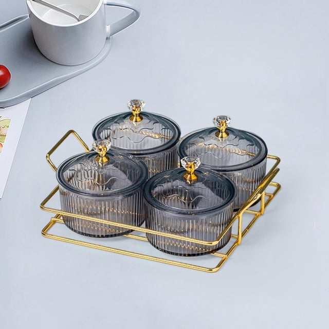 Bandeja para servir Macarena con tapas Caddy 4 Gris