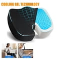thumbnail image 3 of Gel Seat Cushion for Office Chair, Car Seat, Wheelchair with Adjustable Strap 3D Washable Cover for Tailbone, Hip, Sciatica & Back Pain Relief, Black, 3 of 16