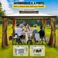 thumbnail image 3 of VEVOR 10' x 10' Hardtop Gazebo, Brown Double Roof Mosquito Netting, 3 of 9