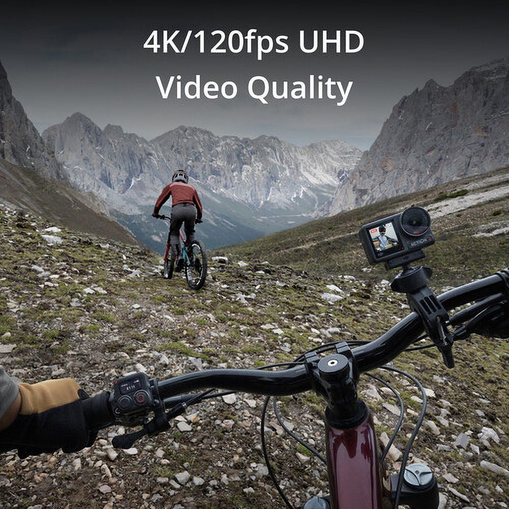 DJI Osmo Action 4 Adventure Combo Waterproof Action Camera with 4K UHD Video & Dual Screens (1/1.3" Sensor) Bundle with 64GB Card & 50-Piece Accessory Kit