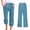 Blue, variant on Womens Cropped Pants Dgankt Capris Pants for Women Casual Summer Cotton Linen 3/4 Pants Wide Leg Capris Lightweight Baggy Cropped Trousers On Clearance