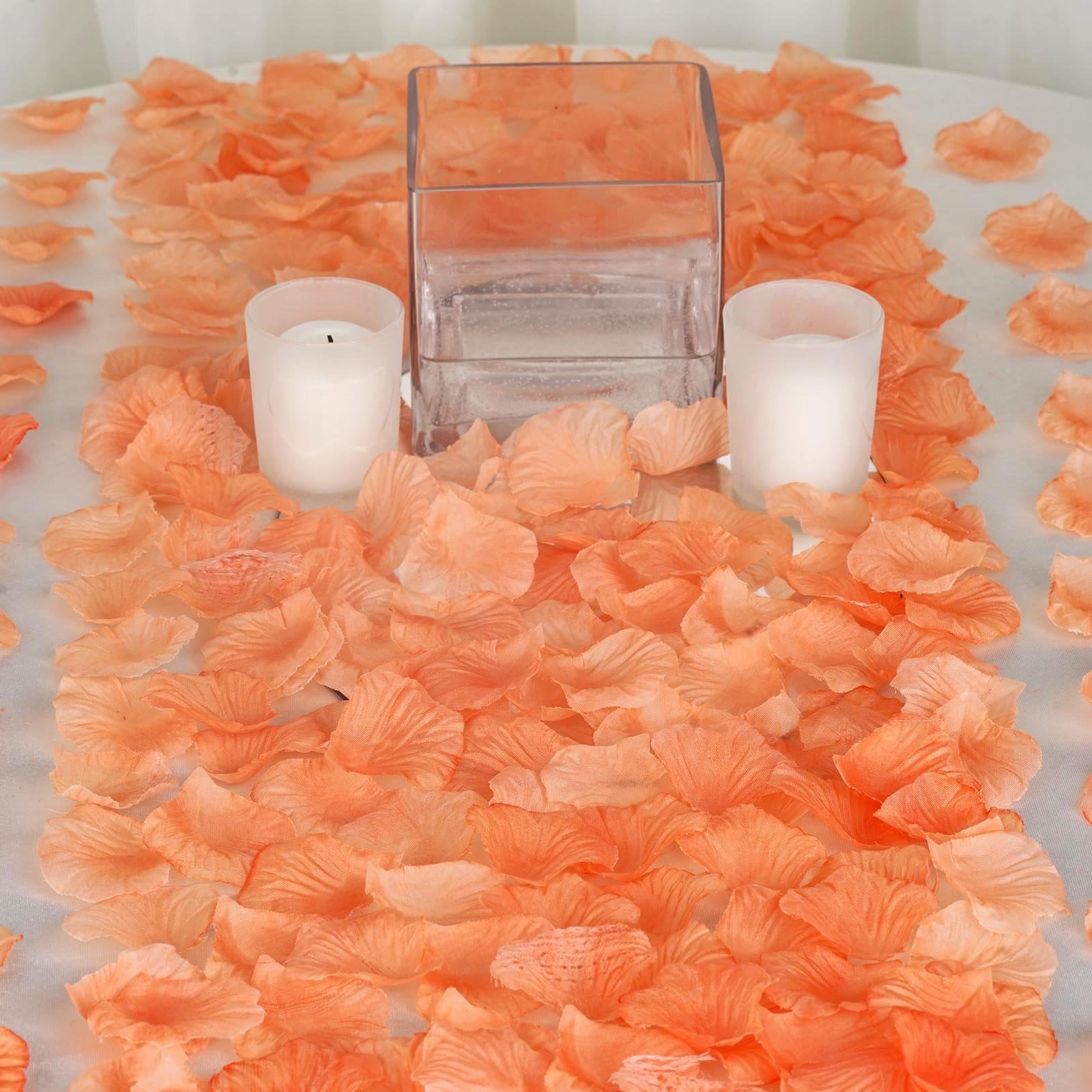 500 Peach Silk Rose Petals