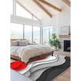 thumbnail image 2 of Red Black Waves Area Rug for Bedroom 5x7 Ft Abstract Water Ripple Modern Gradient Super Soft fuzzy Throw Rug Non-Slip Fluffy Plush Indoor Floor Carpet for Living Room Nursery Home Decor, 2 of 8