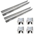 thumbnail image 1 of Kenally SBR16-300/400/500MM(11.79/15.72/19.65Inch) Riel lineal Acero plateado y aleación de aluminio Varilla de eje totalmente compatible con 4 SBR16UU Herramientas y ferretería No.2 Kenally TO005416-02, 1 of 6